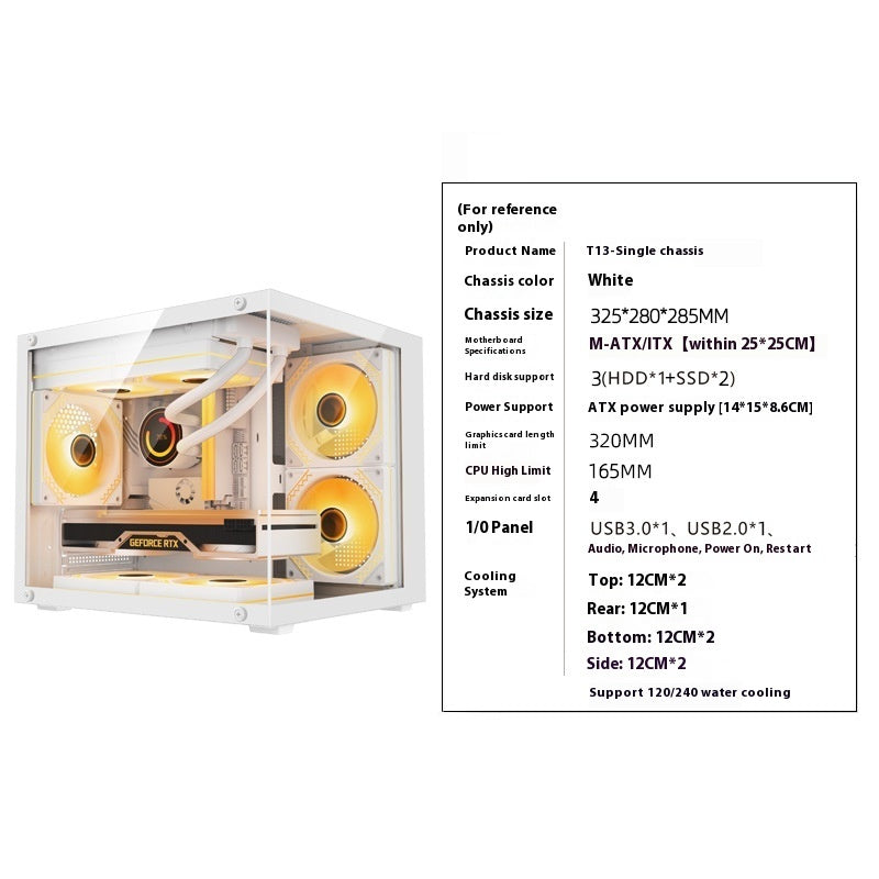 Desktop Matx Motherboard Glass Side Transparent Chassis Diy Shell