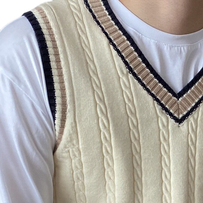 V-neck Sleeveless Vest Sweater Vest