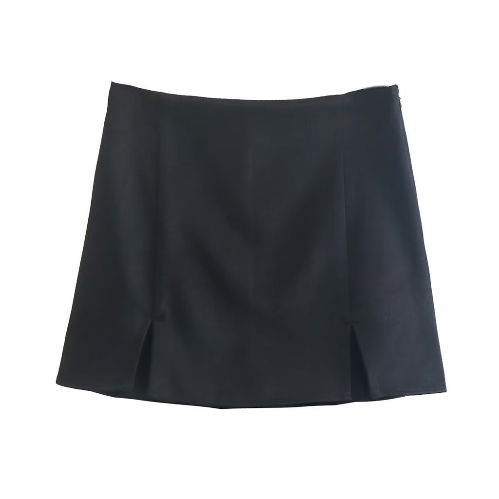 New Tricolor Split Design Textured Culottes