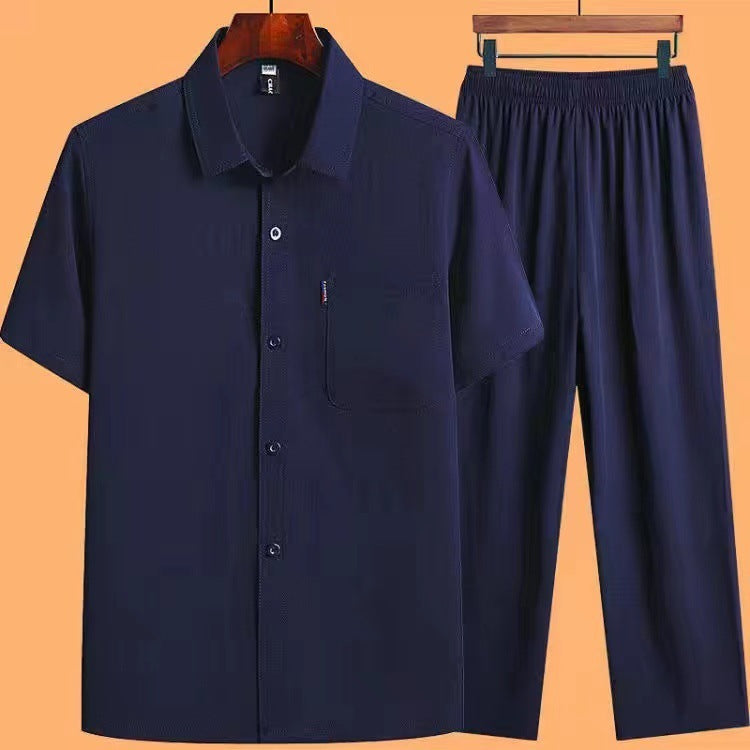 Loose ICE Cotton Two-piece Pocket Shirt