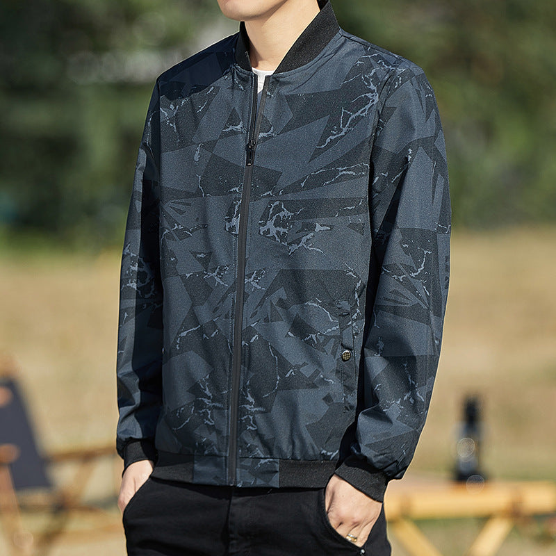 Men's Jacket Stand Collar Casual Baseball Uniform Thin Camouflage Jacket