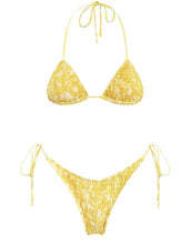Printed Reversible Lace-up Triangle Bikini
