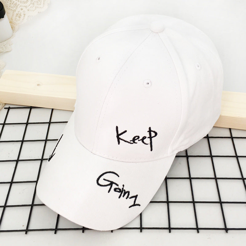 Letter Embroidered Duck Tongue Hat