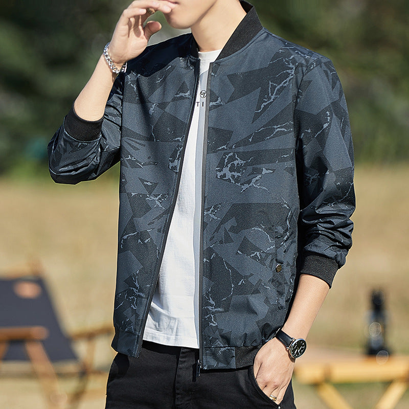 Men's Jacket Stand Collar Casual Baseball Uniform Thin Camouflage Jacket