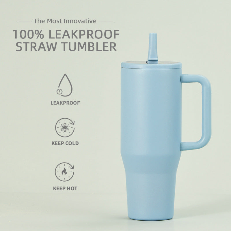 Leak Proof Foldable Straw Double Layered Ice Cream Cup