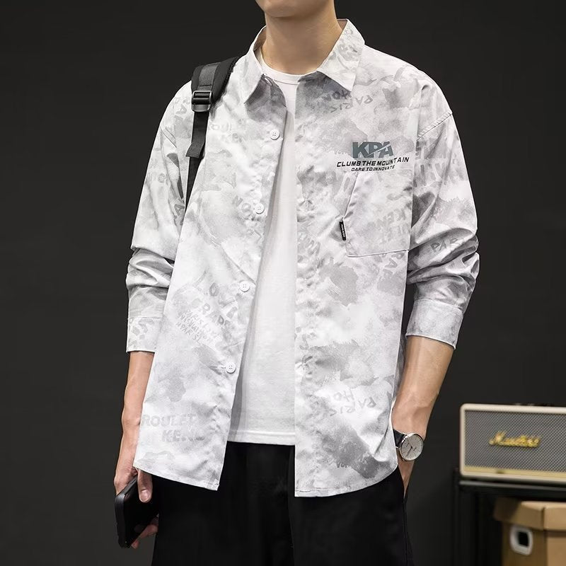 Japanese-style Retro Camouflage Shirt Men
