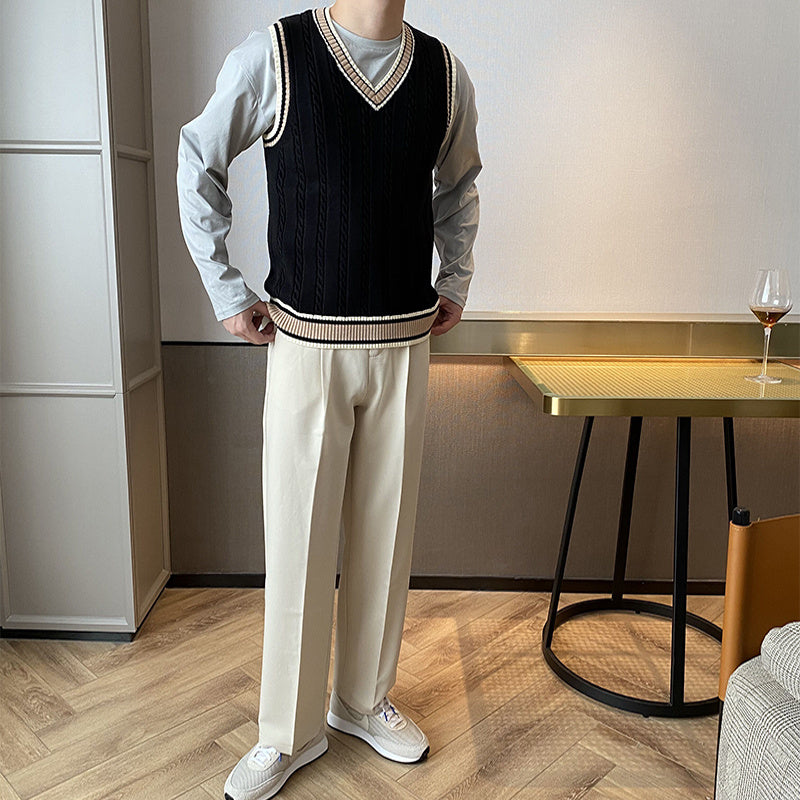 V-neck Sleeveless Vest Sweater Vest