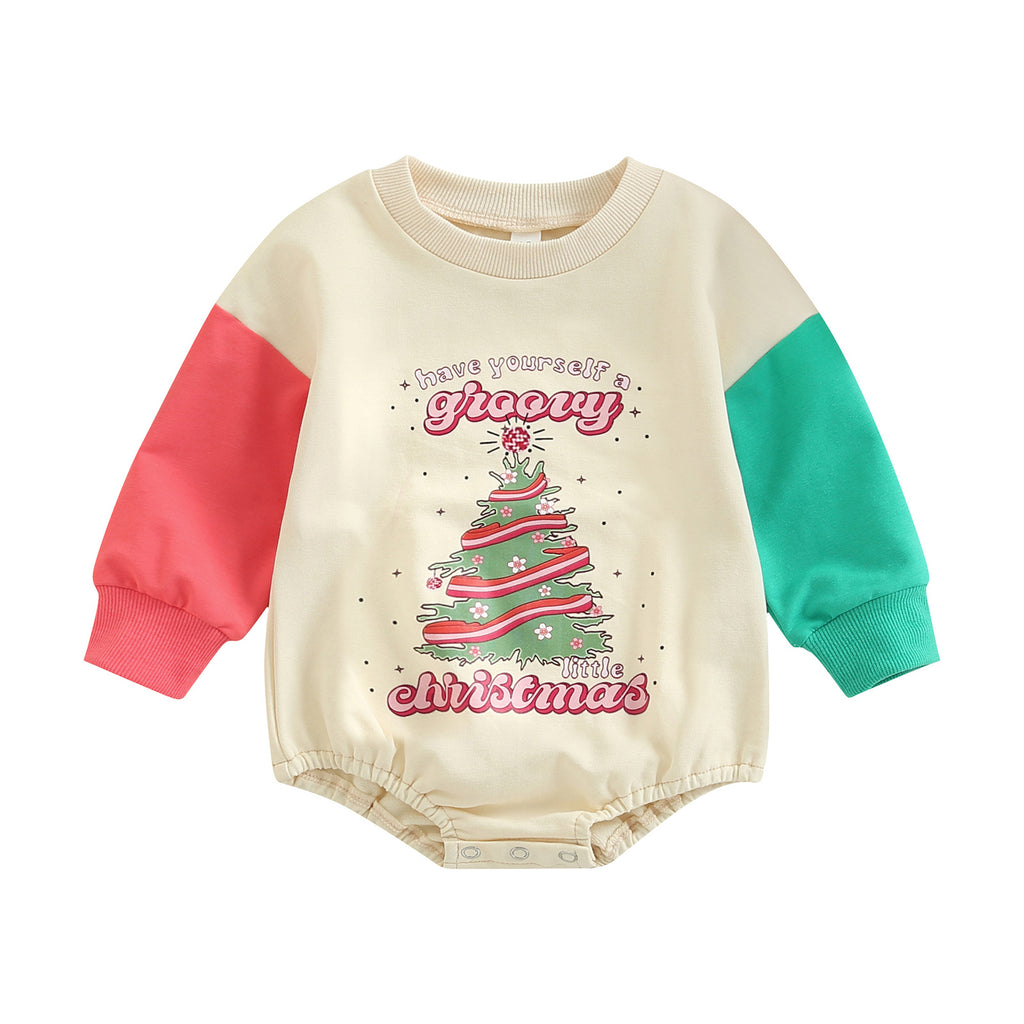 New Color Contrast Long Sleeve Children's Christmas