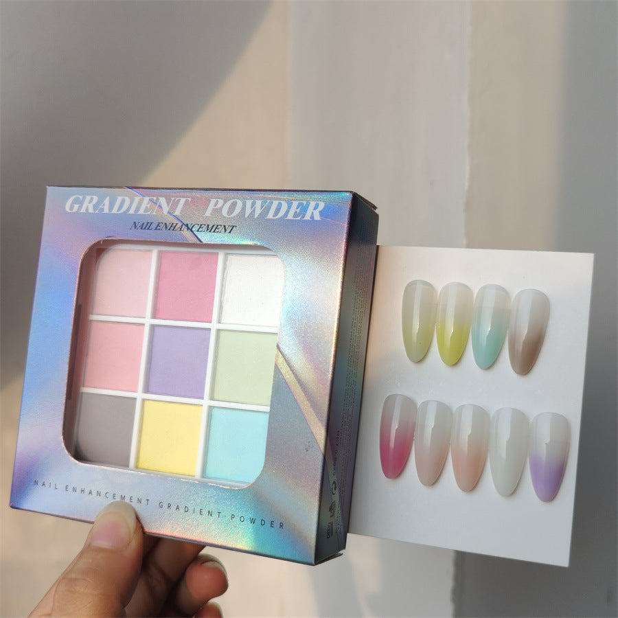 9 Colors Nail Solid Gradually Varied Magic Mirror Effect Powder Pearlescent