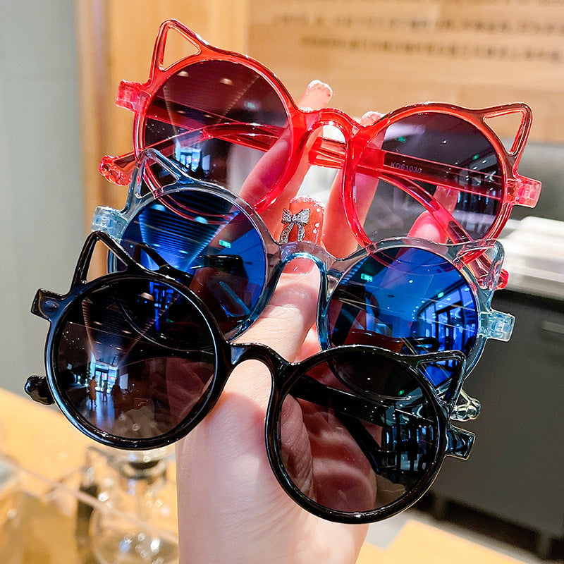 Cat Ears Sunglasses Girl Anti Uv Sunshade Trendy
