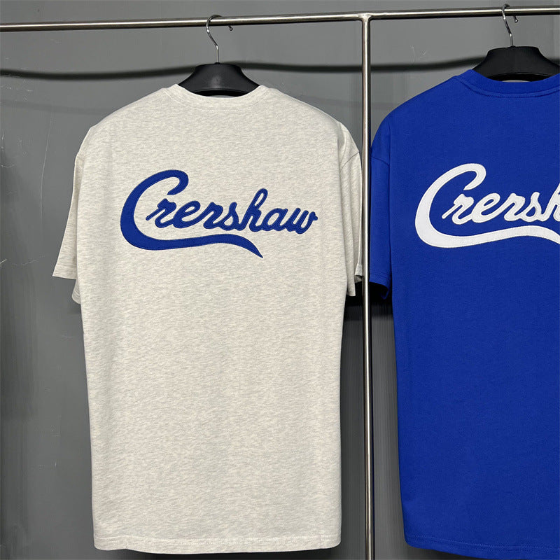 Double Line Charity Limited T-shirt Men's And Women's Cola Letter Embroidery Short