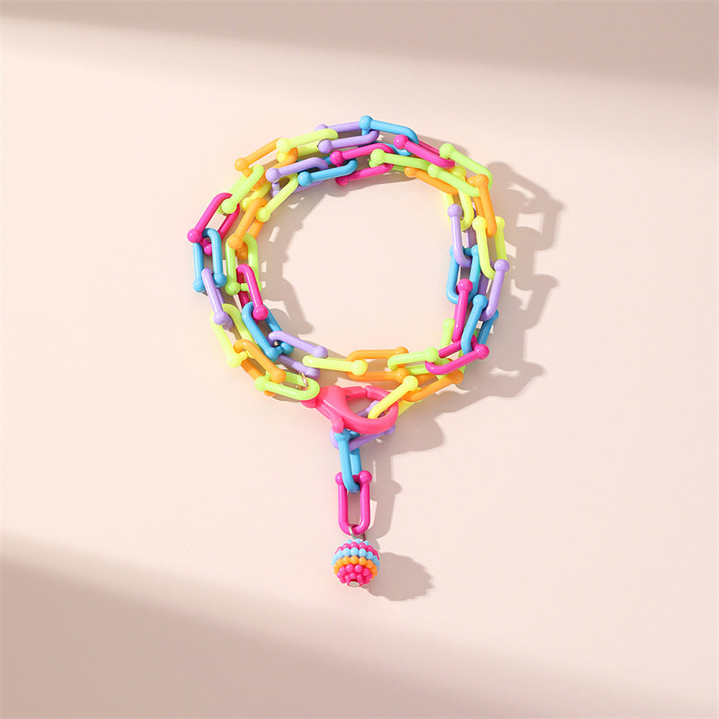New Handmade Chain Stitching Anklet Handmade Color Fashion Double Layer