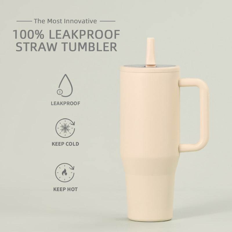 Leak Proof Foldable Straw Double Layered Ice Cream Cup