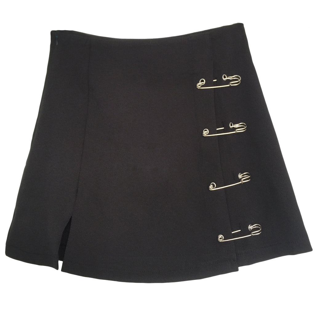 Flectit Punk Rock Style Safety Pin A-Line Mini Skirt With