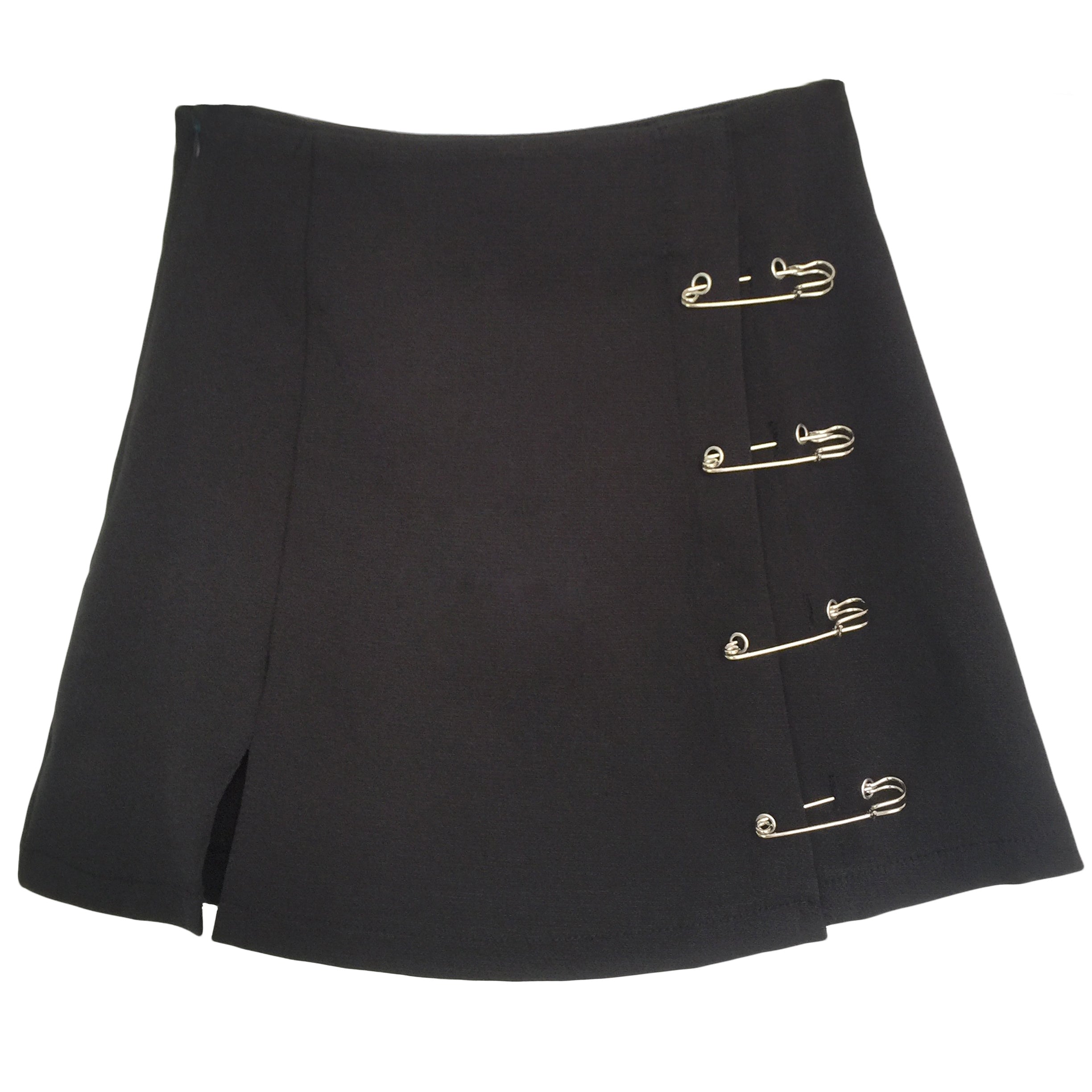 Flectit Punk Rock Style Safety Pin A-Line Mini Skirt With