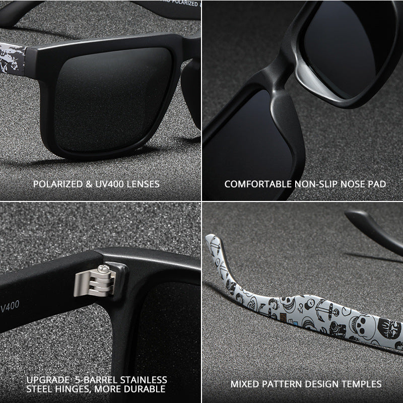 Outdoor Sunglasses Square Sunglasses Colorful Real Film UV Protection