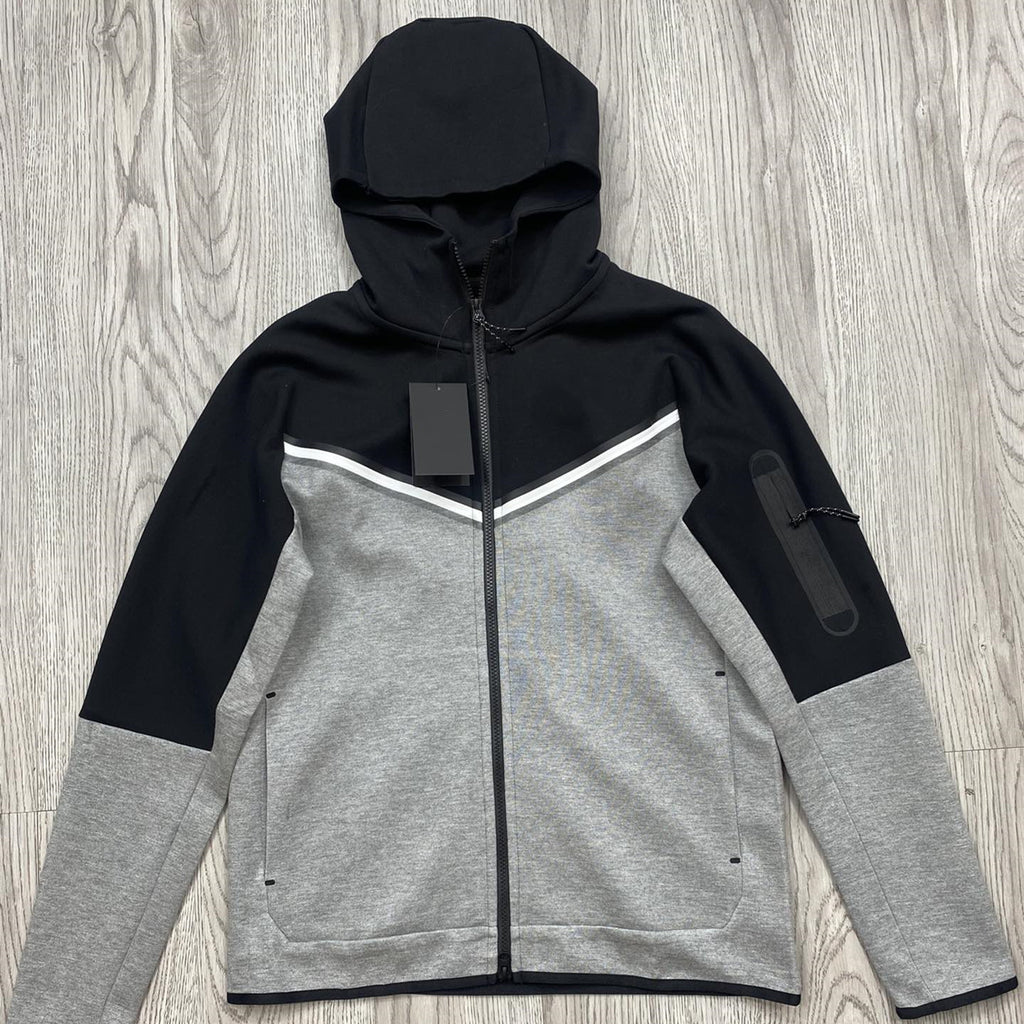 Men's Cotton Knitting Hooded Zipper Sweater Sports Casual Jacket