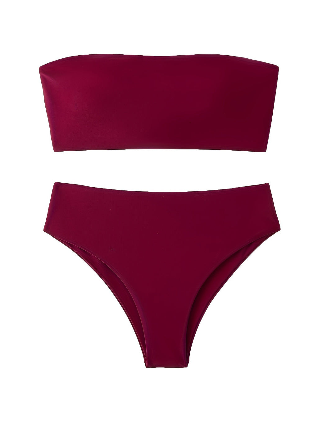 Sexy Solid Color Back Lace-up High Elastic Skin-friendly Bikini Split Swimsuit