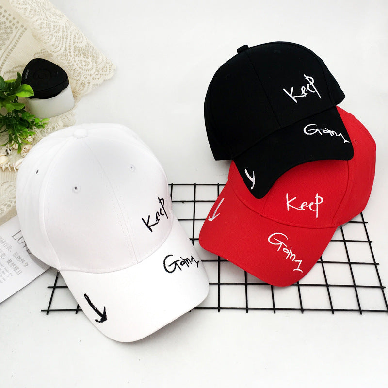 Letter Embroidered Duck Tongue Hat