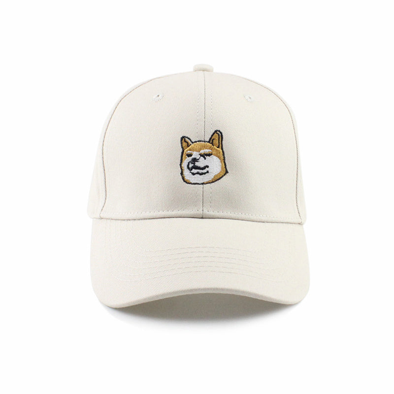 Smiling Chaigou Embroidery Curved Border Cute Student Hat