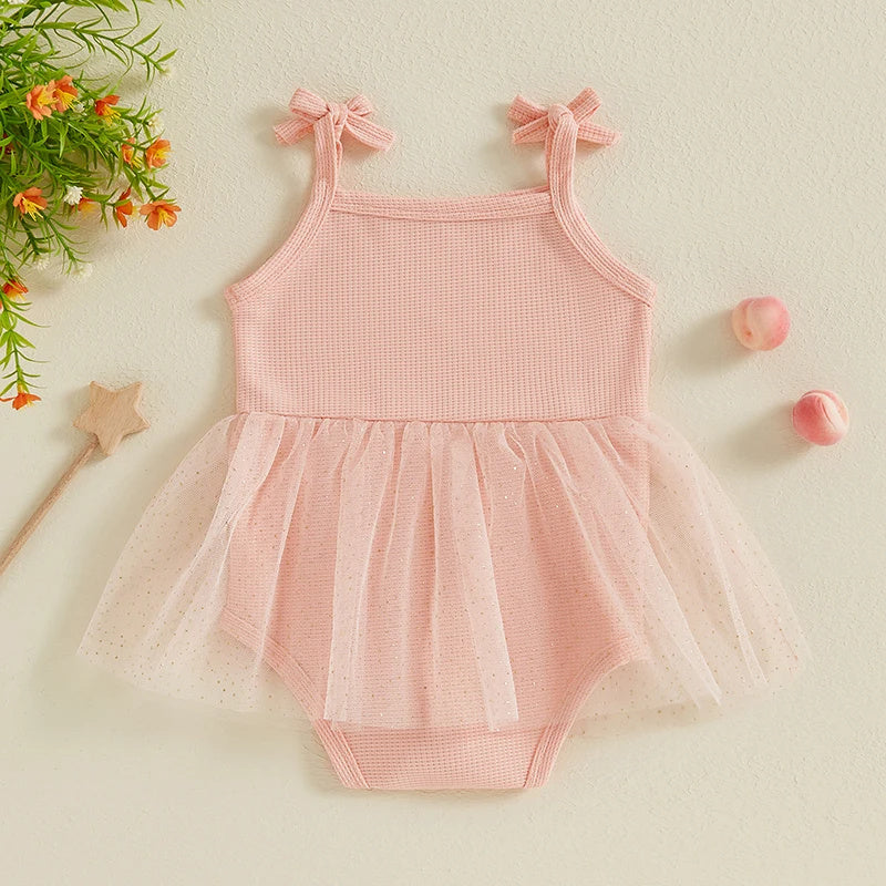 Girls' Sling Flash Tulle Skirt Triangle Jumpsuit