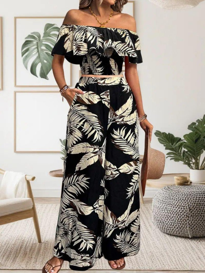 Fashion Trend Polyester Fiber Women's Top Set