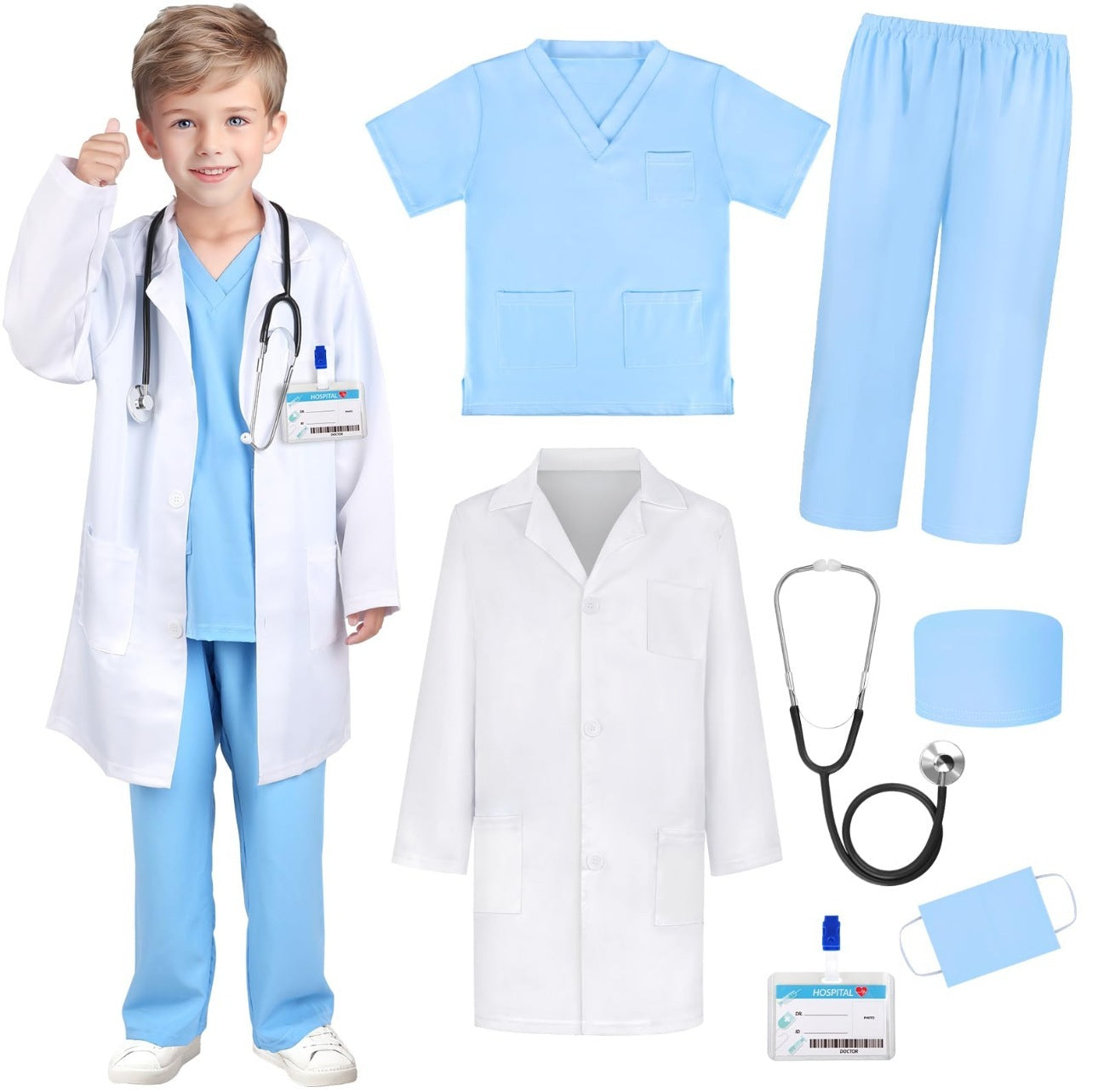 Children's White Coat Nurses' Uniform Performance Costume