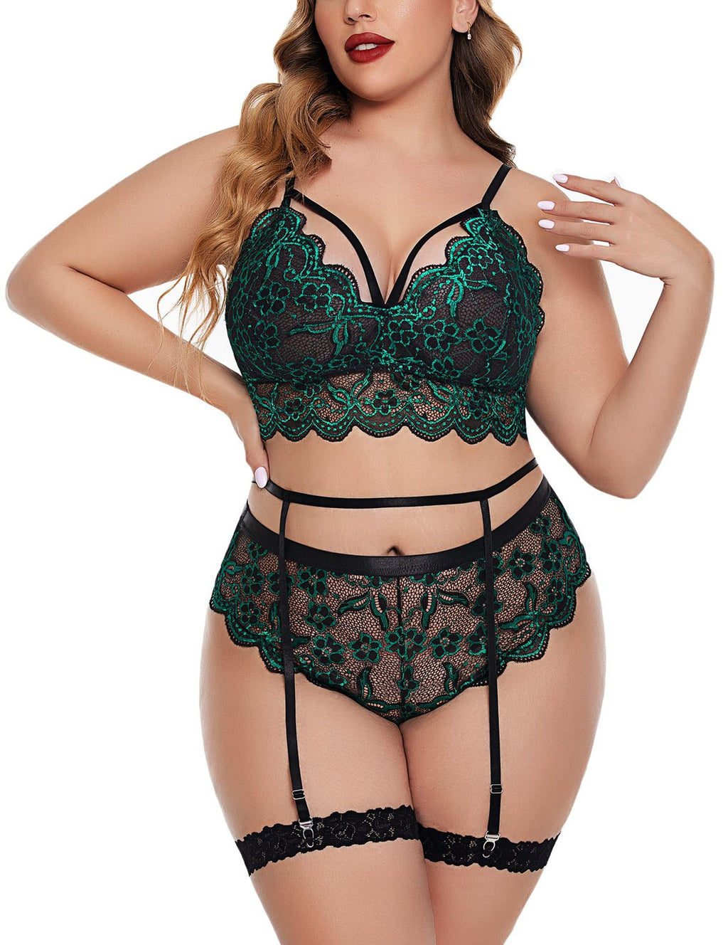 Women's Seductive Lace Solid Color Underwear