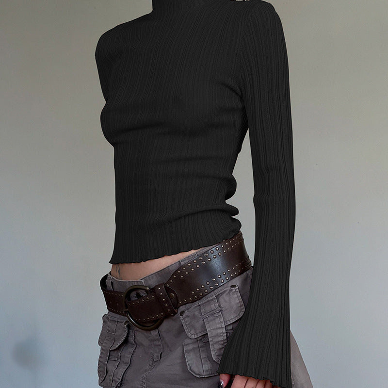 New Slim Fit Slimming Long Sleeves Knitted Top For Women