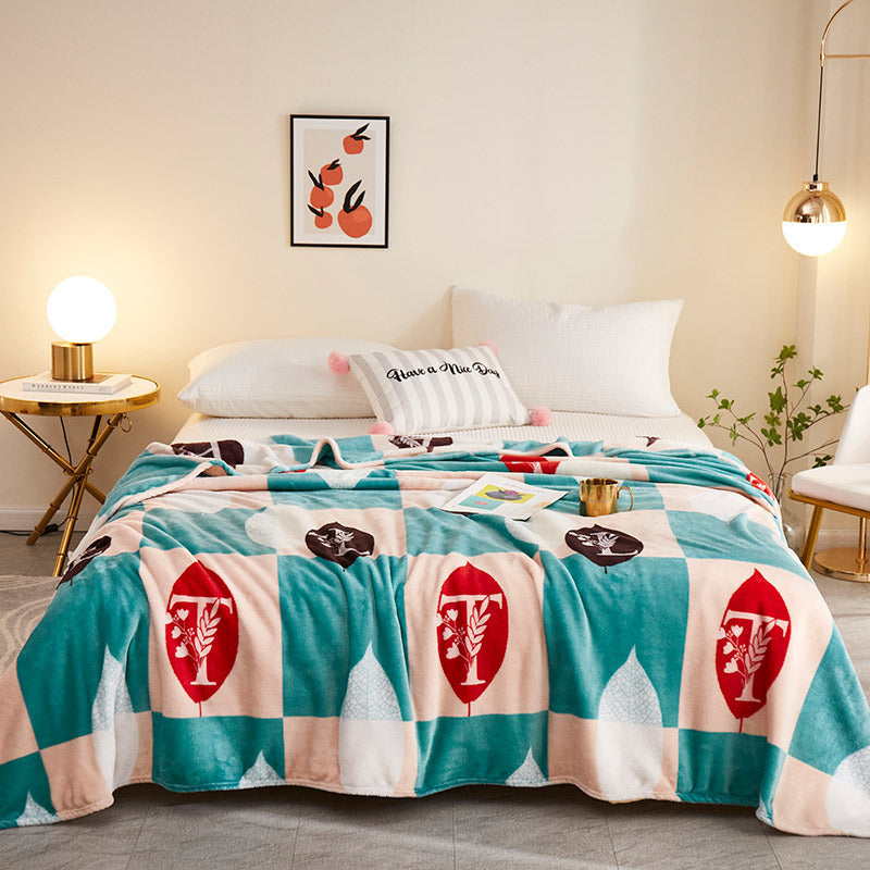Creative Printing Warm Thickened Flannel Blanket