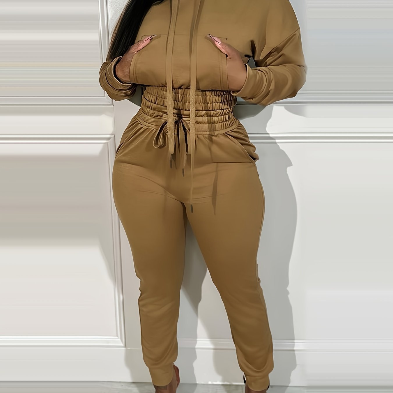 Girdle Casual Hoodie And Cuff Jogging Sweatpants