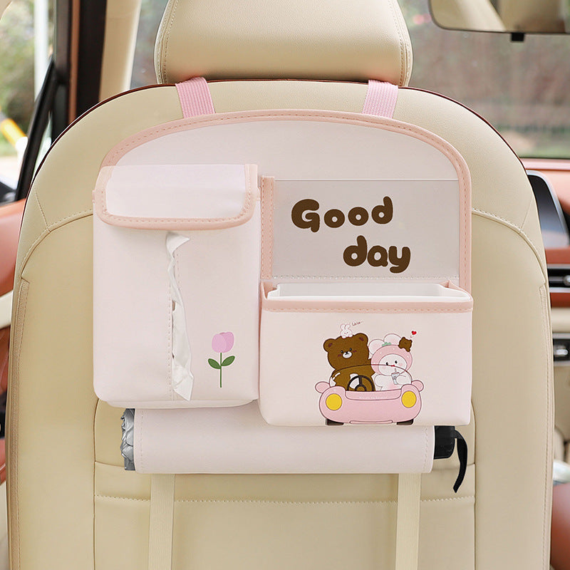 Multifunctional Car Storage Bag Cute Cartoon Rear Seat Back-mounted Storage Bag