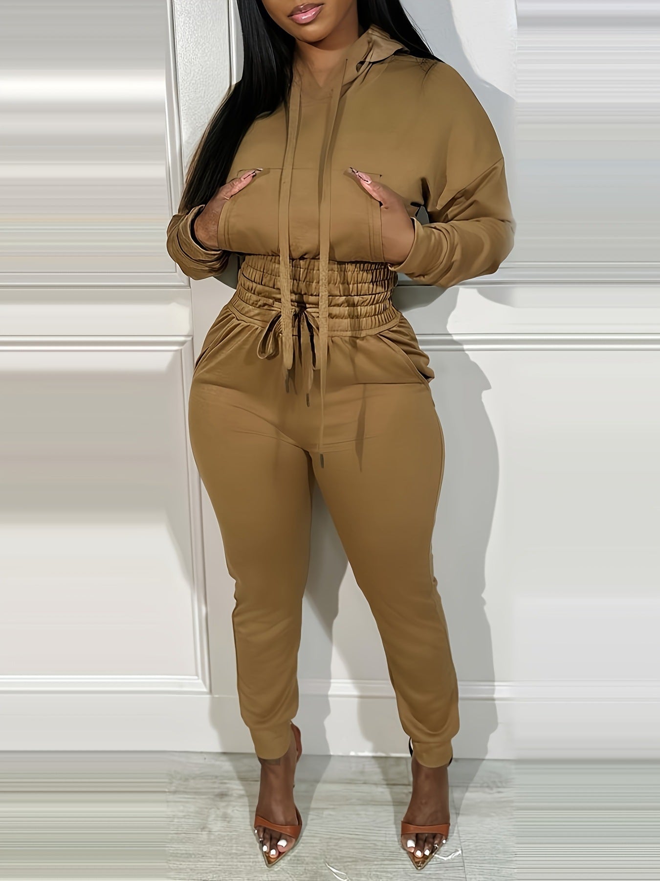 Girdle Casual Hoodie And Cuff Jogging Sweatpants
