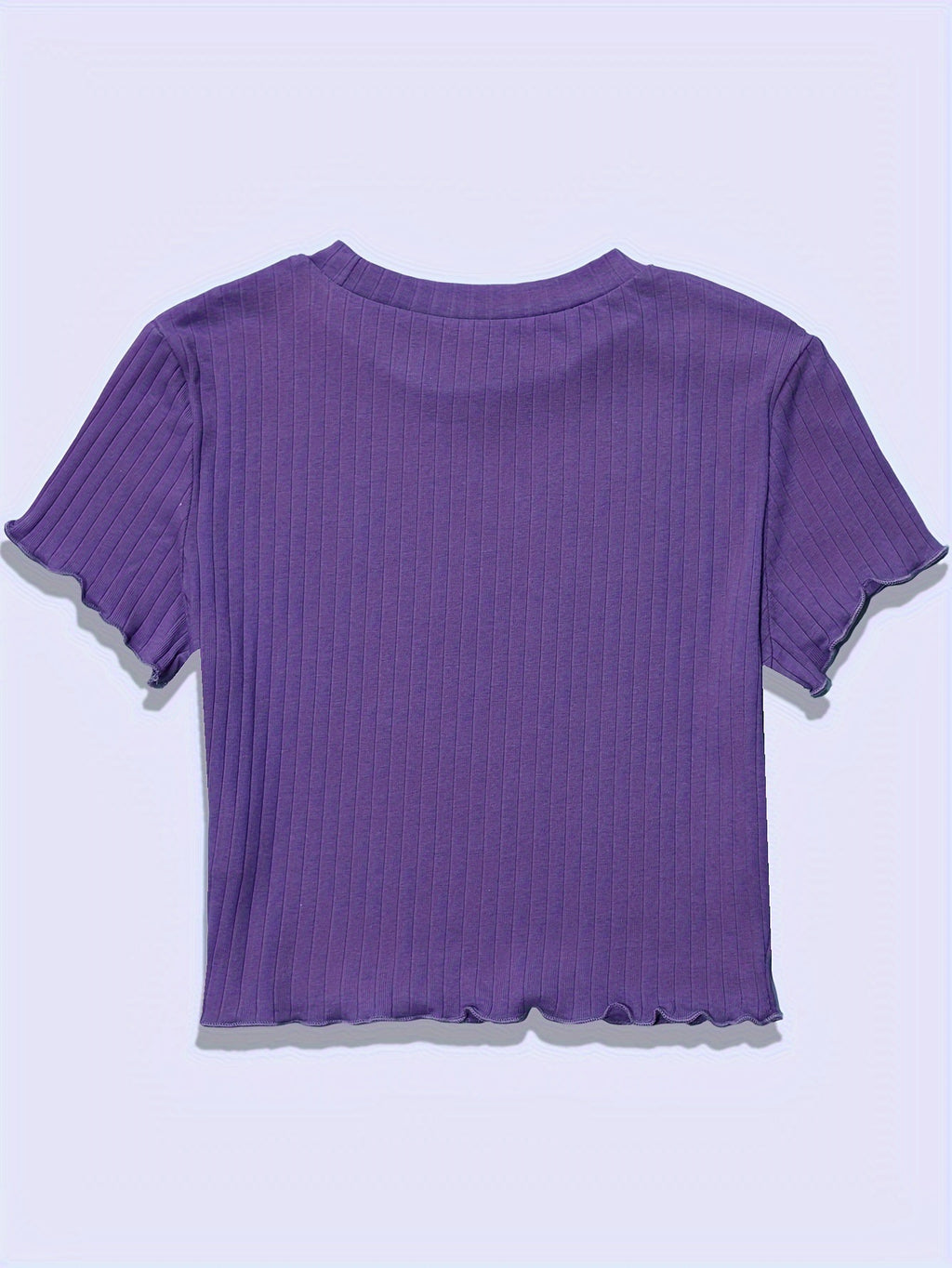 Korean Style Round Neck Wooden Ear Short Top Ins Knitted Inner Match Bottoming Shirt