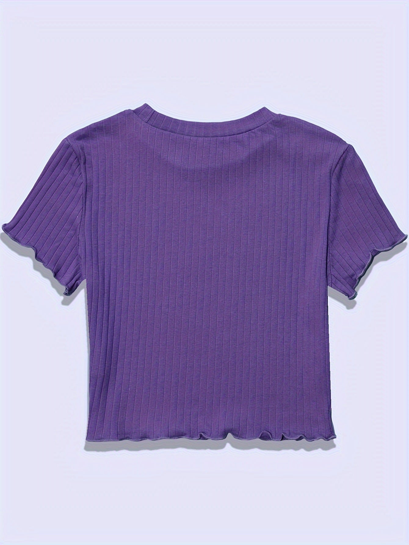 Korean Style Round Neck Wooden Ear Short Top Ins Knitted Inner Match Bottoming Shirt