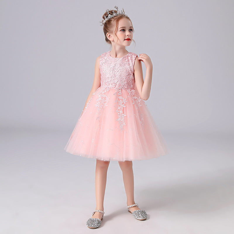 Boy's Formal Dress Fashionable Vest Princess Dress Girl Catwalk Show Clothing