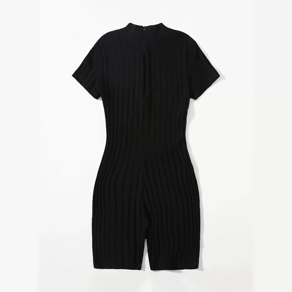 European And American Style Fashionable Temperament Slim Fit Sexy Short Sleeve Jumpsuit