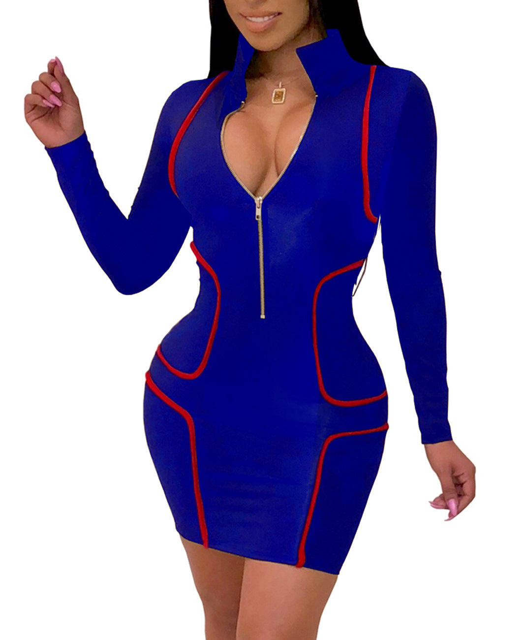 Fashion V-neck Mid-length Dress Women's Clothing Dress