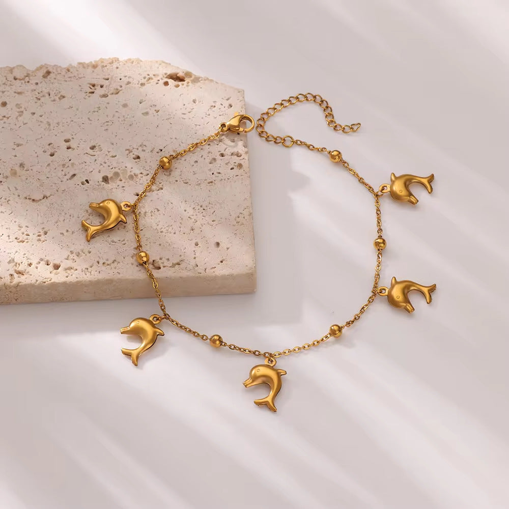Dolphin Starfish Shell Pendant Ocean Series Anklet