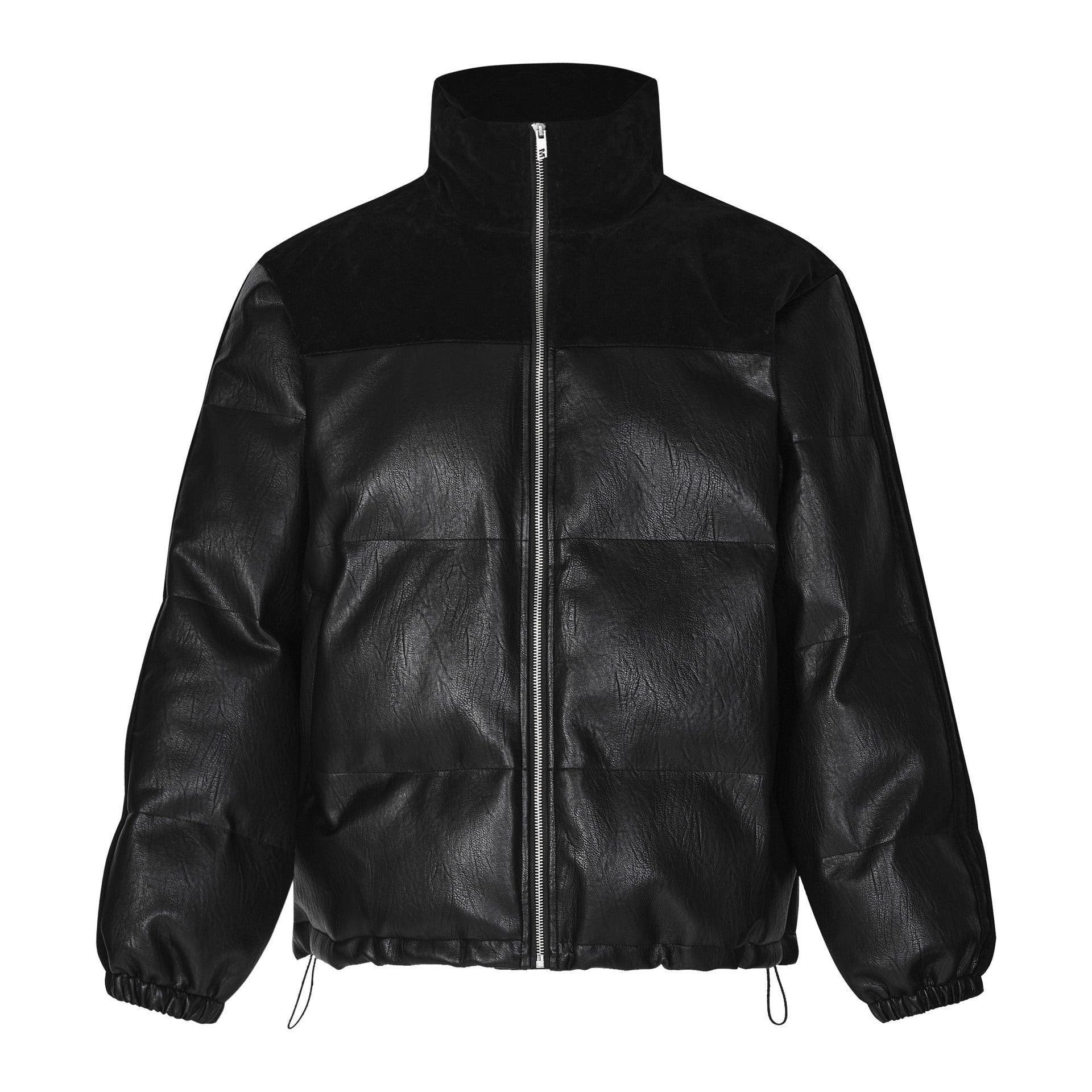 Leather Semi-high Collar Warm Bread Cotton-padded Jacket