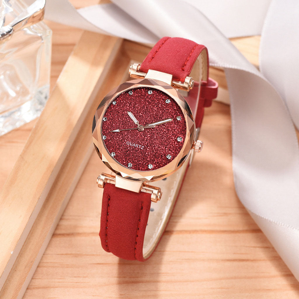 Star Fashion Frosted Belt Watch