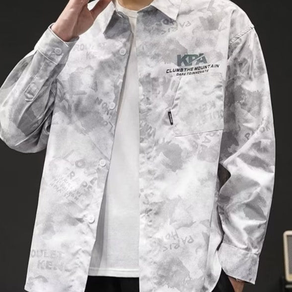 Japanese-style Retro Camouflage Shirt Men