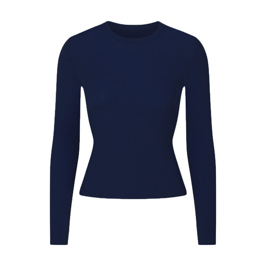 Brushed High-density Nylon Long-sleeved Bottoming Women's Single Wear