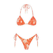 Printed Reversible Lace-up Triangle Bikini