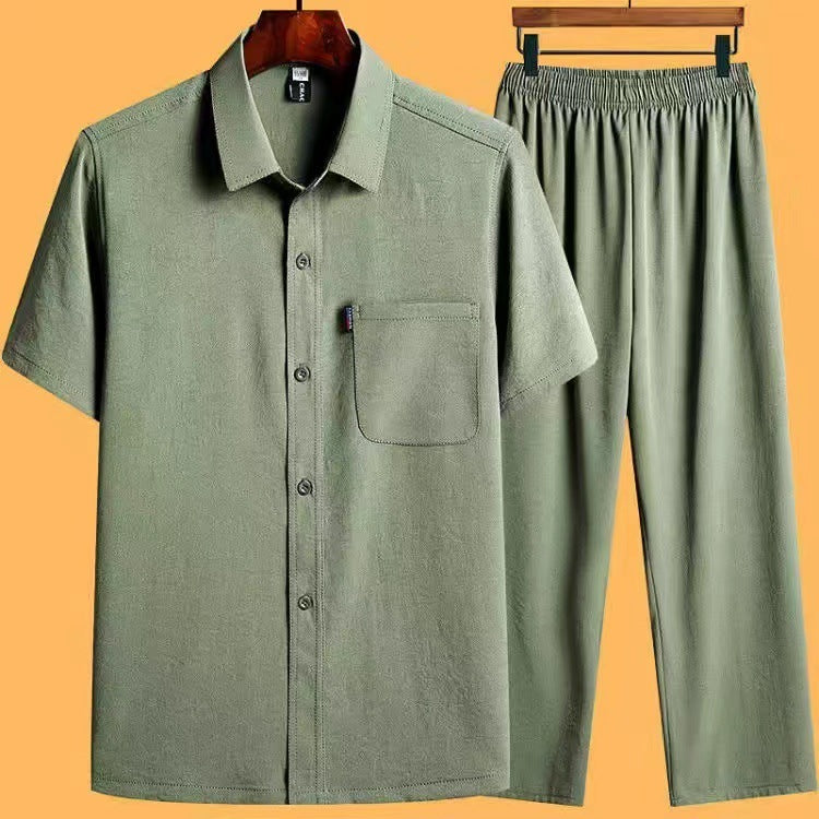 Loose ICE Cotton Two-piece Pocket Shirt