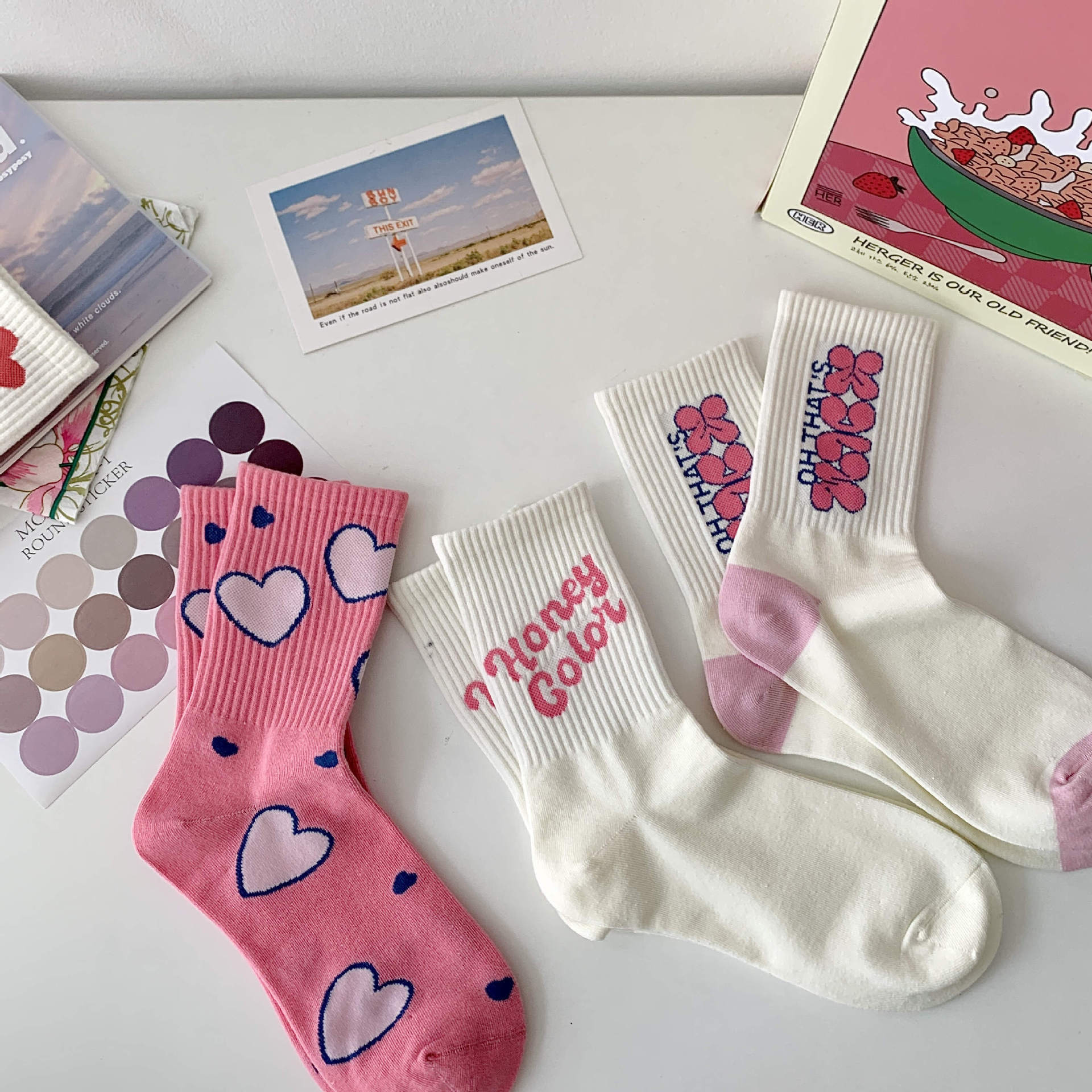 Flower Women Socks Fashion Cute Sweet Harajuku