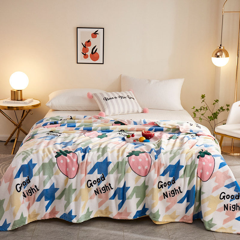 Creative Printing Warm Thickened Flannel Blanket