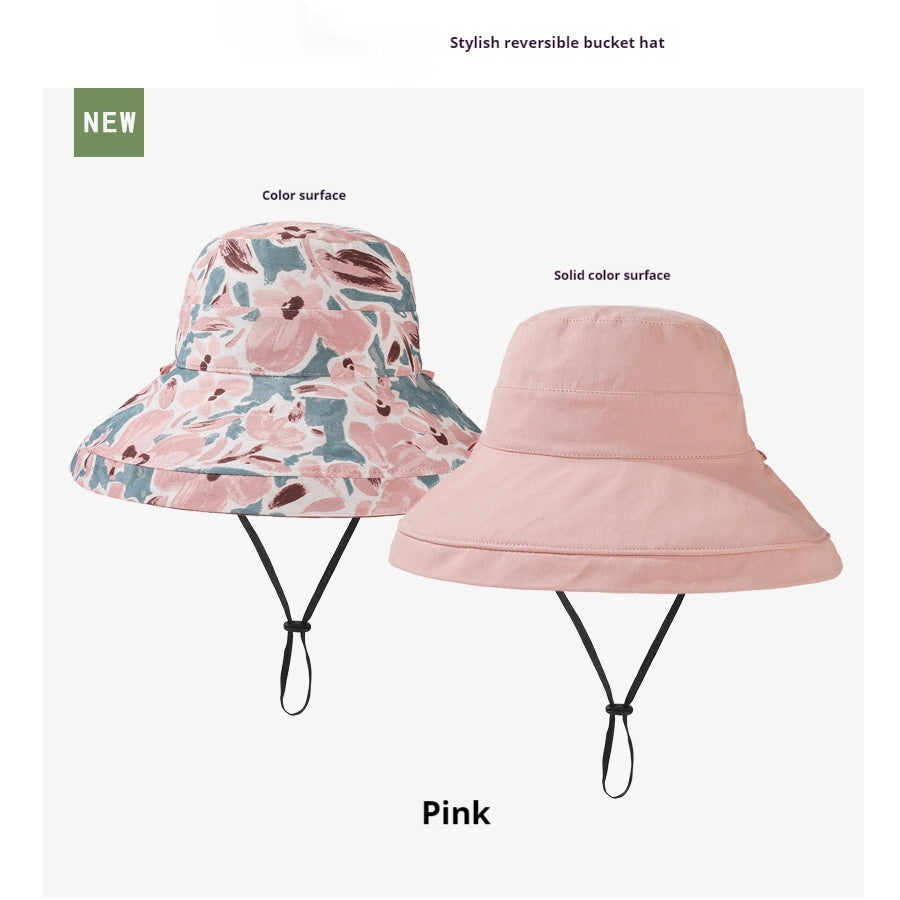 Reversible Fisherman Hat Printed Big Brim Sun-proof