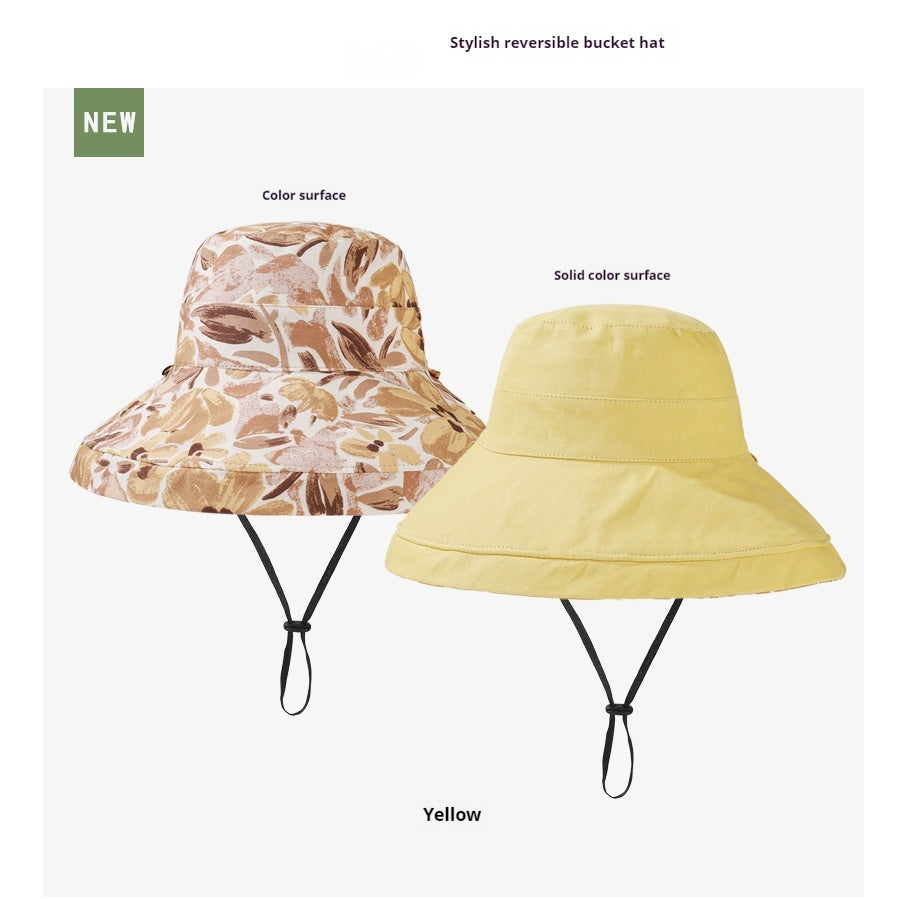 Reversible Fisherman Hat Printed Big Brim Sun-proof