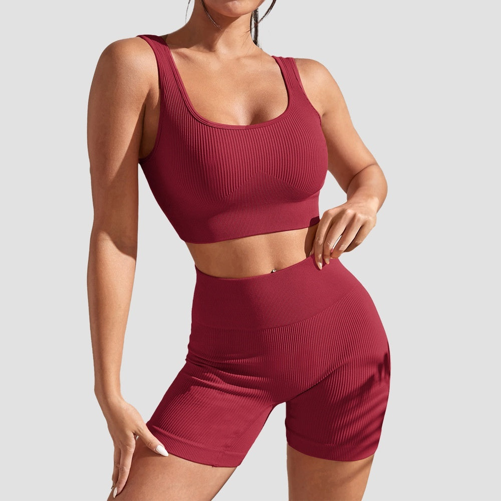 Sports Suit Fitness Clothes Tight Sexy Short Sleeve